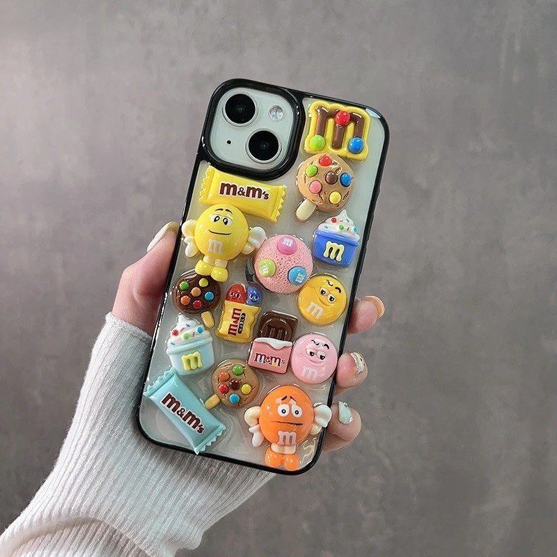 Resin Art Iphone Case Multi Coloured M M Chocolate Design Back Cover“ Premium Quality, Stylish & Durable Protective Case